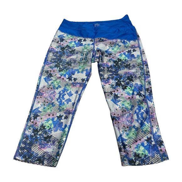 PL Movement by Pink Lotus Womens Leggings Women's Small Blue Overlapping V Front - Picture 1 of 7